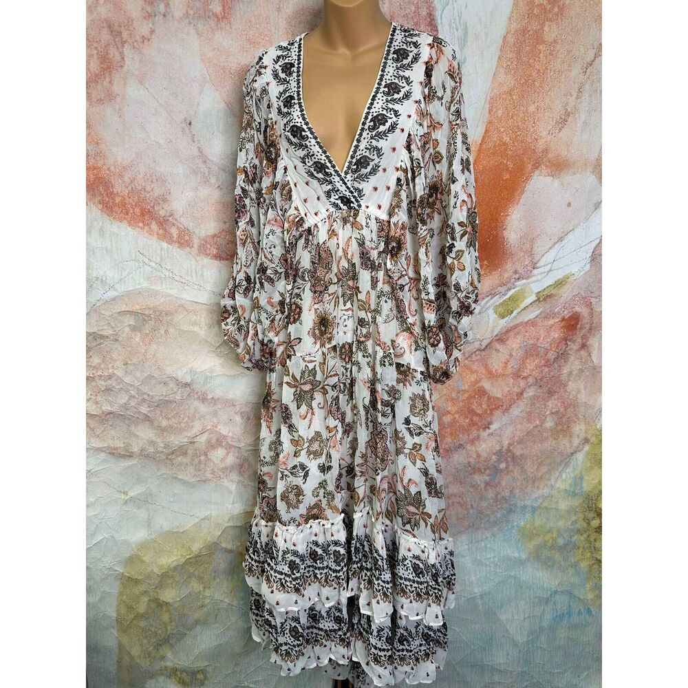 Anthropologie V-Neck Long-Sleeve Maxi Dress - Picture 11 of 14
